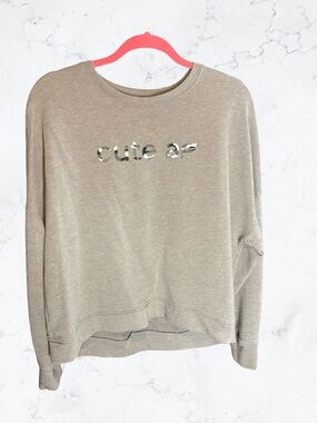 Fabletics Grey 'cute af' Pullover Sweatshirt